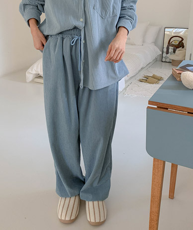 Knot Corduroy Patch Banding Jogger Pants