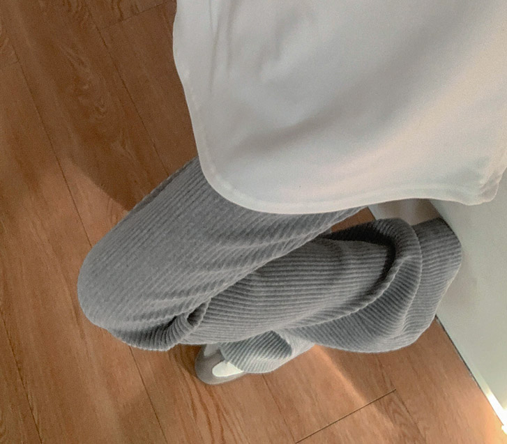 Mott Velour Corrugated Banding Bootcut Pants