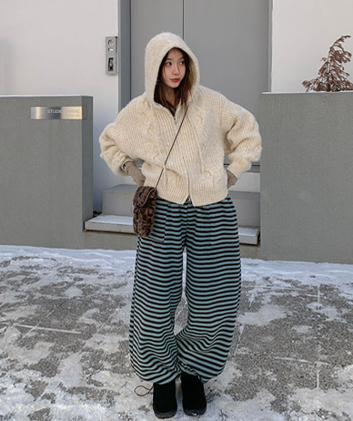 Dopai Twiddle Knit Hood Zip-up