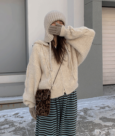 Dopai Twiddle Knit Hood Zip-up