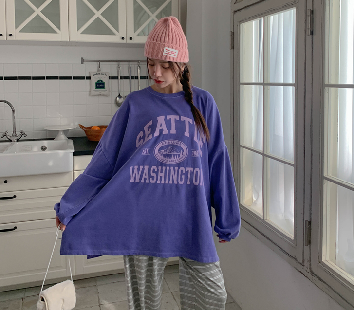 [Unisex] Seattle Nayeom Pigment Long-sleeve Long T-shirts