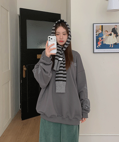 [Unisex] Velocity Cracked Overfit Long Sweatshirt