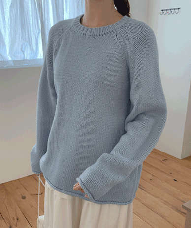 Mono Button Balaclava Roll Knit Set