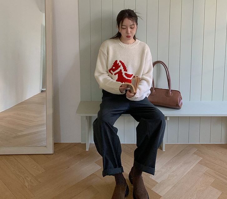 Curved Wide Cotton Banding Exhaust Pants