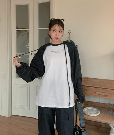 Vest Bolero Pad layered Long-sleeved T-shirt