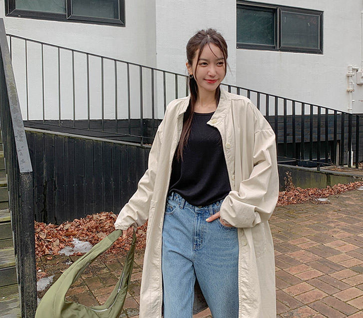 Ript overfit Washing cotton long field jacket