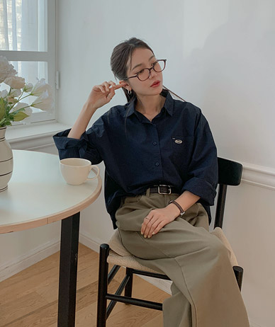 Lot Embroidery Cotton Basic Shirt Shirt