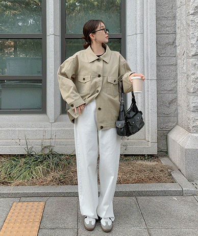 Caban Cotton Patch Pocket Jacket