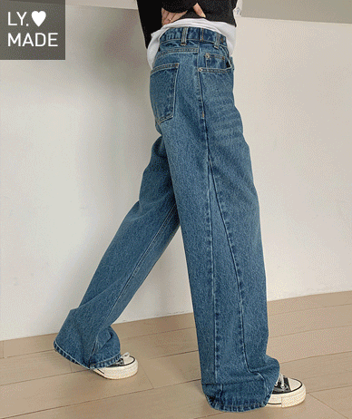 [15% off special sale] Cat Sand Brush Washed Button Cut Wide Bootcut Pants
