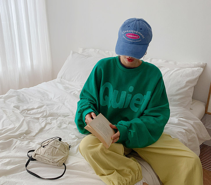 Quiet Printed Terry Overfit Sweatshirt