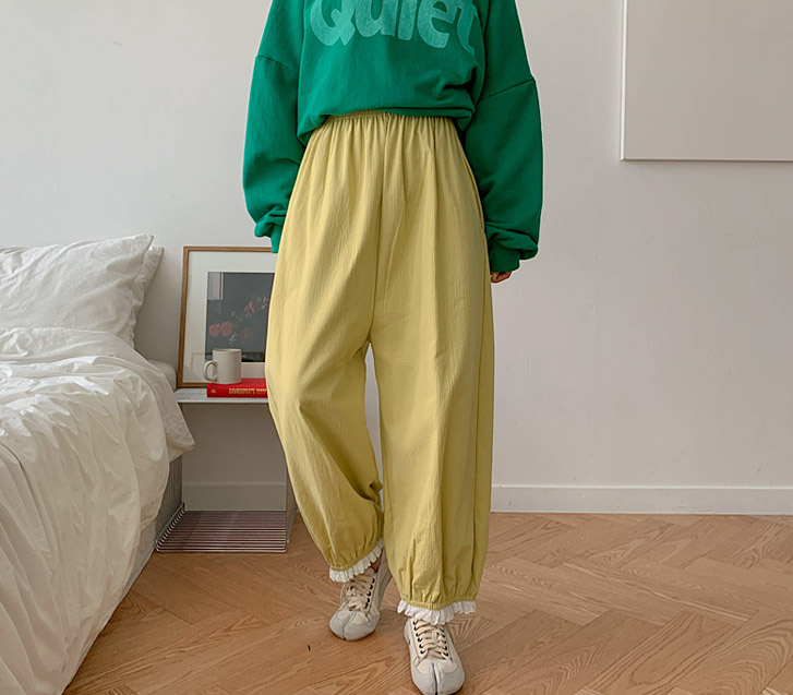 Tio Wrinkle Race Balloon Wide Baggy Pants