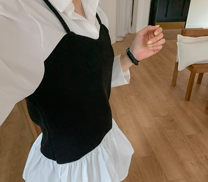 Scan layered bustier blouse