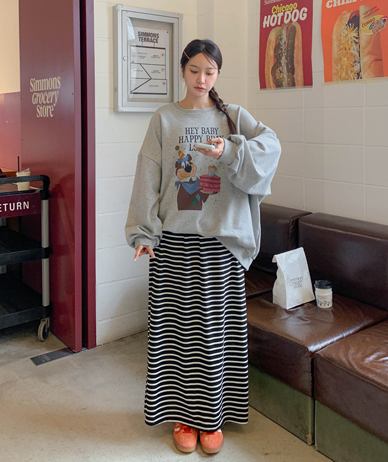 Nao Stripe Banding Rong skirt
