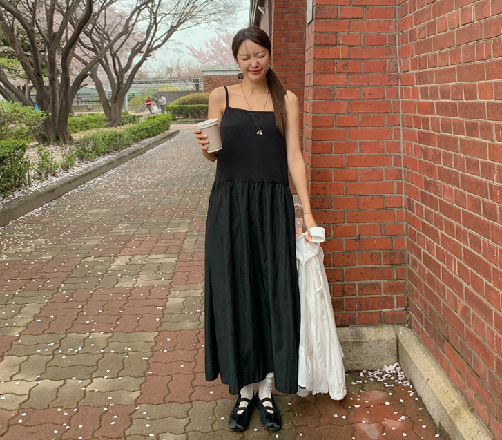 Meets layered String Sleeveless shirts Long one piece