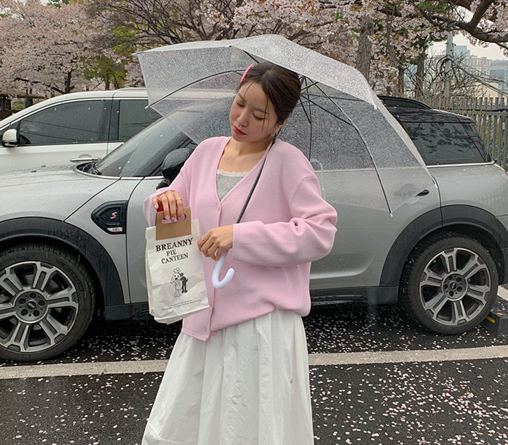 Piff Color V-neck Cardigan