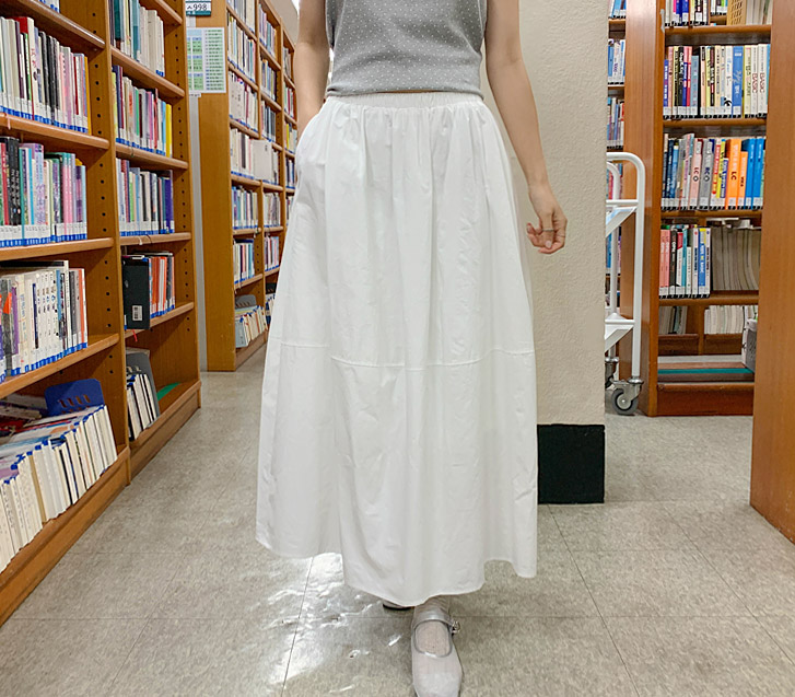 Muri Cotton Cut Flare Banding Rong Skirt