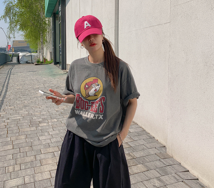 Beaver Print Pigment Short Sleeves T-shirt