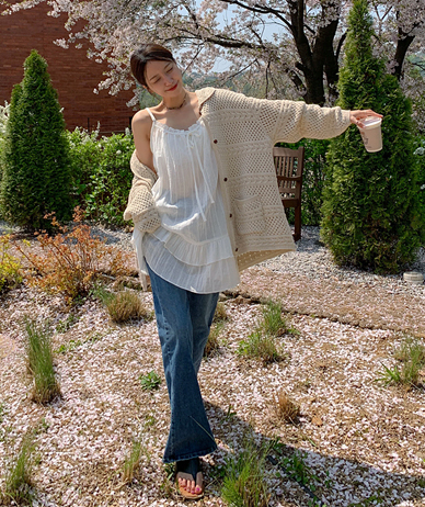 Nero Kara knitting long cardigan