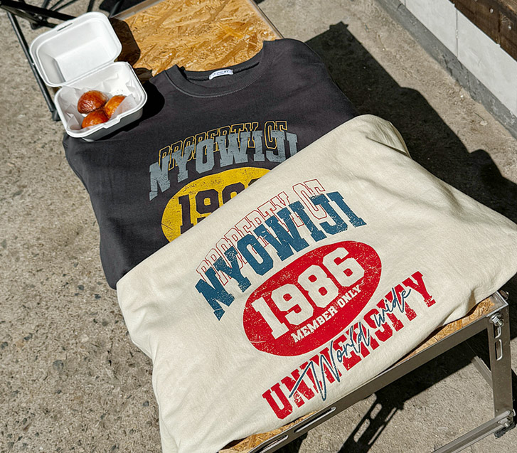 1986 Crack Print Loose Fit Short-Sleeve Sweatshirt