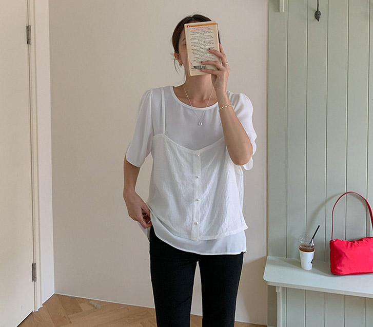 N.U Bustier Short-sleeve Blouse