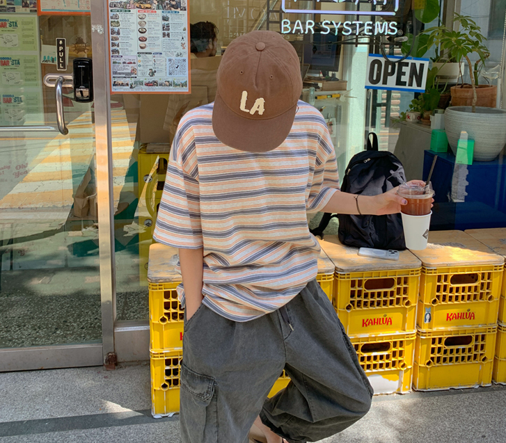 [Unisex] Day Striped Short-sleeve Long T-shirts