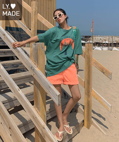 [Unisex] New York City Printing Short-Sleeve Long Tee
