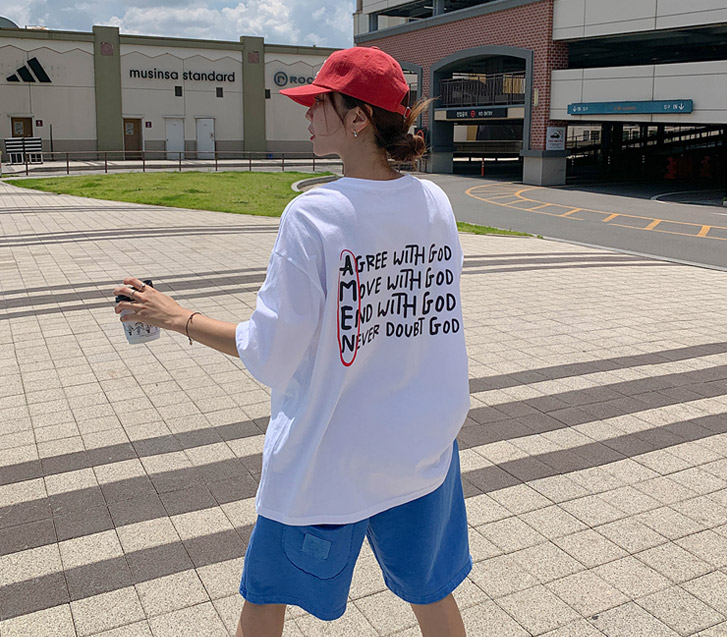[Unisex] AMEN Lettering Overfit Short Sleeves T-shirt