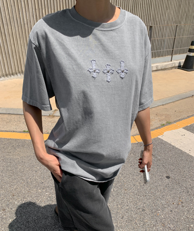 [Unisex] Cross Pigment Short-sleeve Long T-shirts