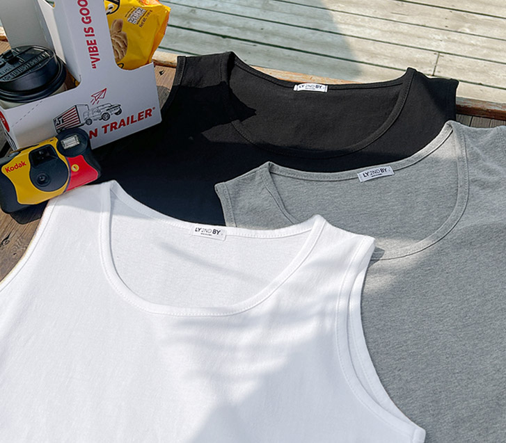 Garden Basic Cotton Raund neck overfit Sleeveless shirts