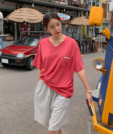 Hami V-neck Modal Short-sleeve T-shirt