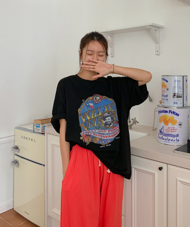 Willy Print Short-sleeve Long T-shirts