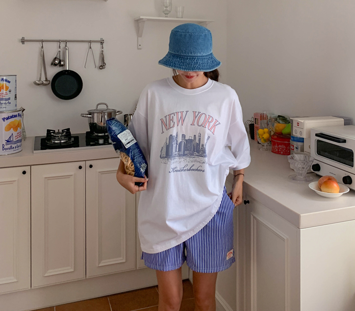 Ocean Patch Stripe Banding Shorts