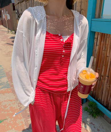 Bella string hood cardigan