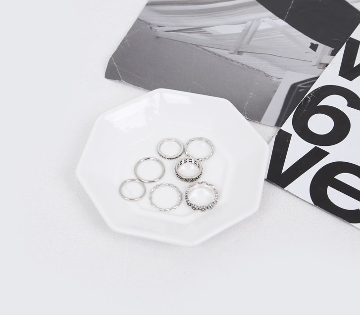 Flower Oil Painting Ring Set