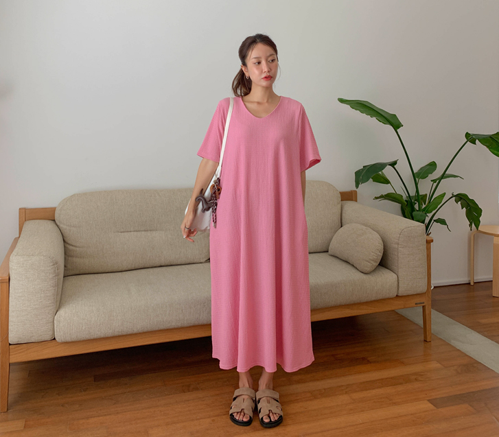 Loban Wrinkle Long one piece