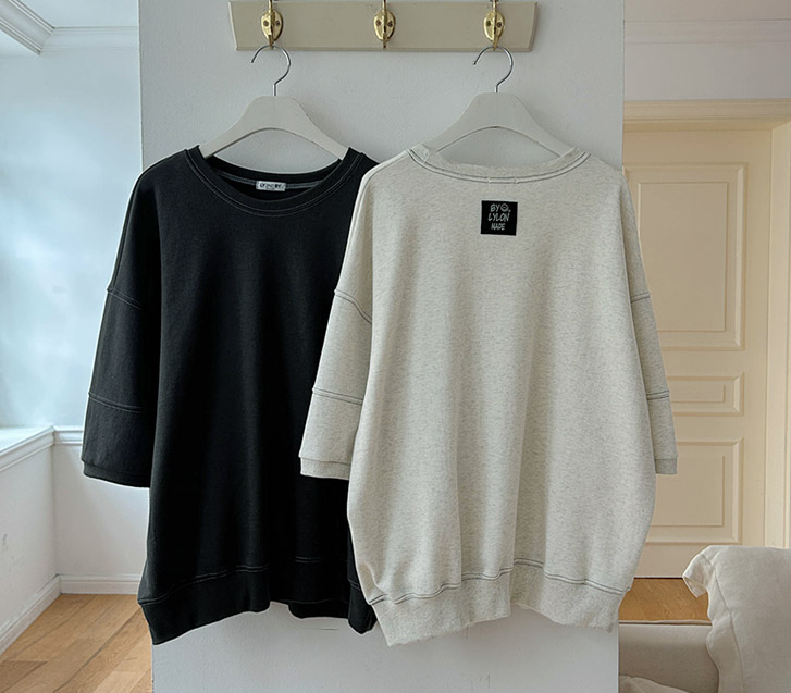 Made Back Label Stitch 3/4 Sleeve Sweatshirt