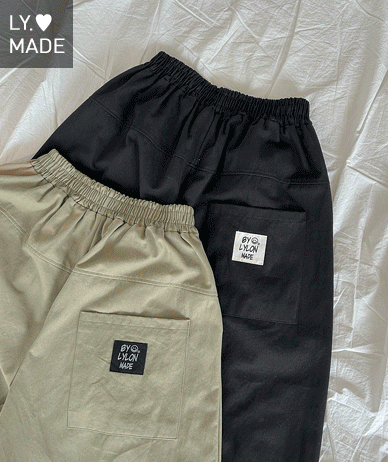 Pintuck Patch Bio-washed Banding Harem Jogger Pants
