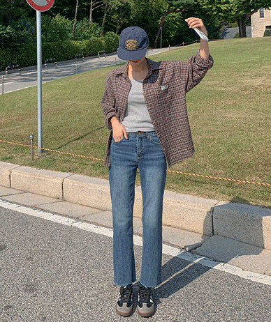 Cannes Hidden Elastic Denim Straight Pants