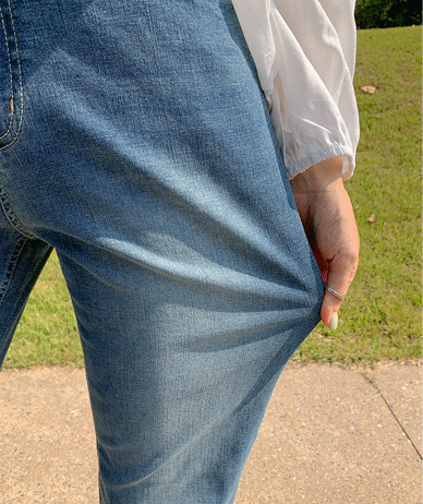 Rodi Hidden Elastic Waist Semi Denim Bootcut Pants