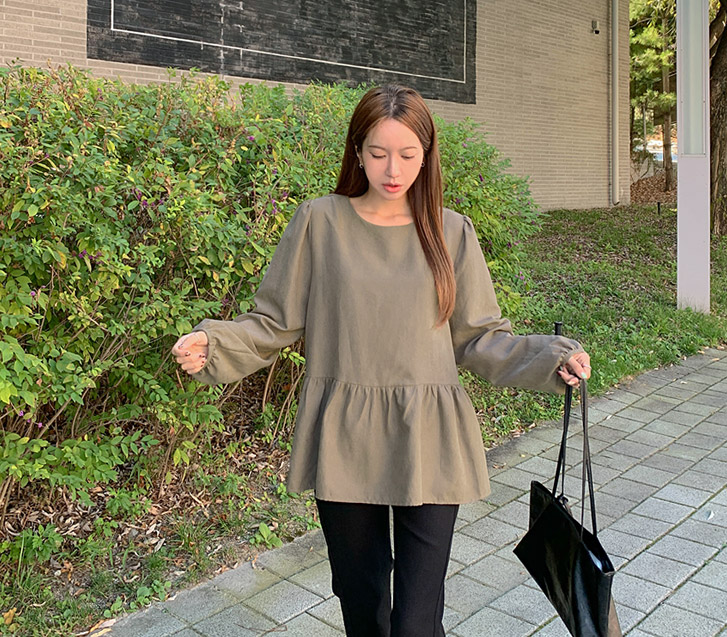 Glory Shirring Velvet Freel Blouse