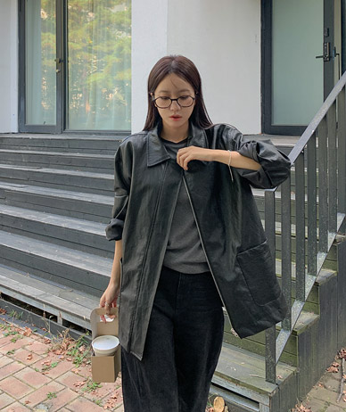 Rib Pocket Harp Leather Jacket