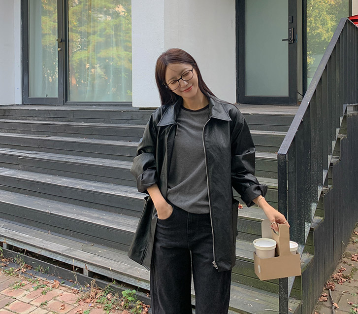 Rib Pocket Harp Leather Jacket