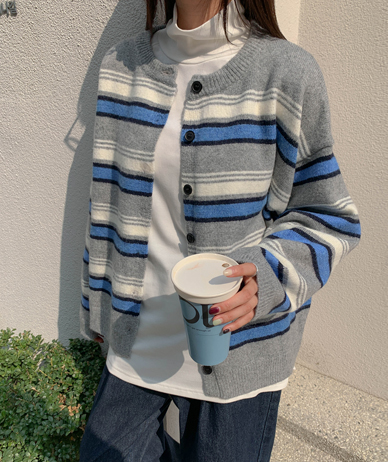 Blly Striped Knit Cardigan