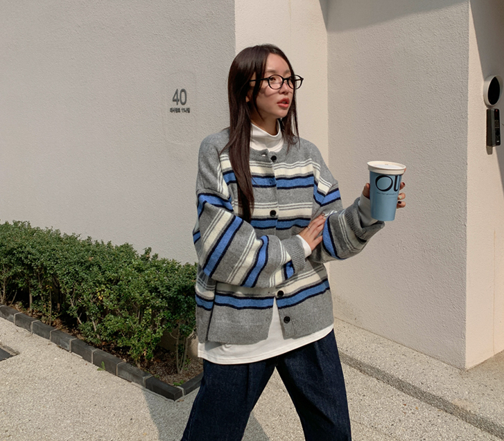 Blly Striped Knit Cardigan