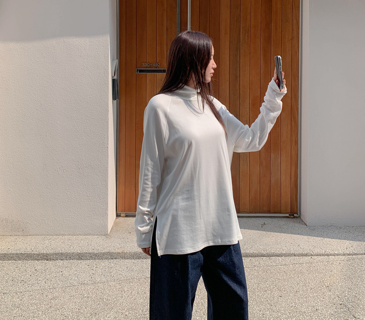 Shell nagrang modal napping turtleneck