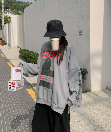 1997 Printed Slit Overfit French Terry Sweatshirt