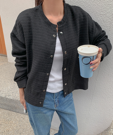 [Unisex] OPET Tweed Semi-Crop Jacket