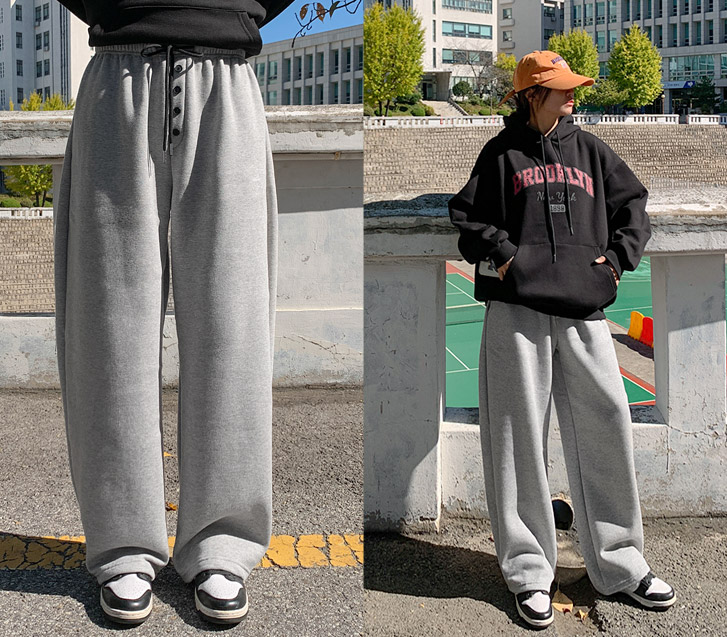 [Unisex] Momo Color Combination Button Curved Napping Training Pants