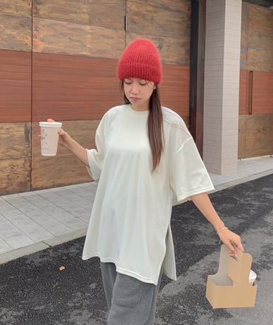 Rouge Velour Slit Short-sleeve T-shirt