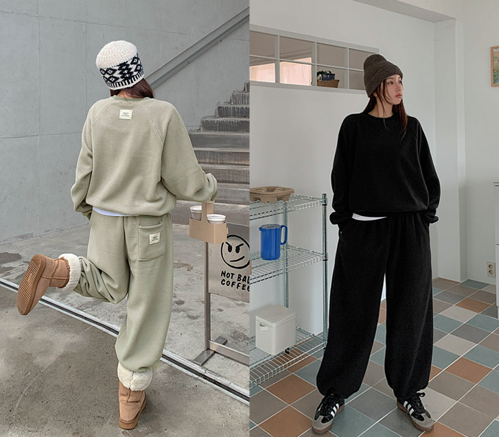 Original Backpack Fleece Nagrang Sweatshirt Jogger Pants Set